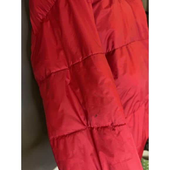 Steve & Barry's Double Down Jacket Mens 2XL Red Black Puffer Hooded Winter Coat - Picture 8 of 16